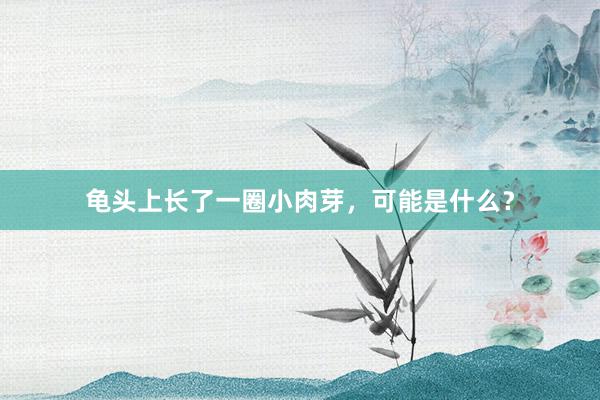 龟头上长了一圈小肉芽，可能是什么？